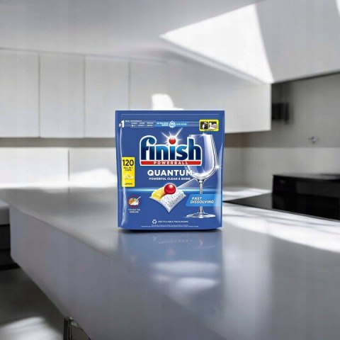 FINISH Tabletki do zmywarki lemon 120 Quantum FINISH Tabletki do zmywarki lemon 120 Quantum