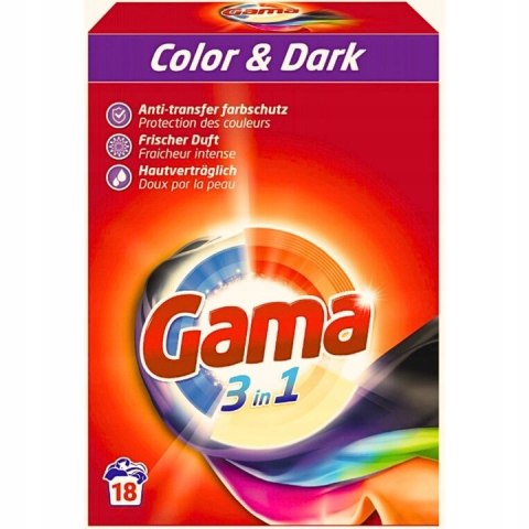 Gama Proszek do prania Color 3in1 (18p) 1,08kg Color&Dark Gama Proszek do prania Color 3in1 (18p) 1,08kg Color&Dark